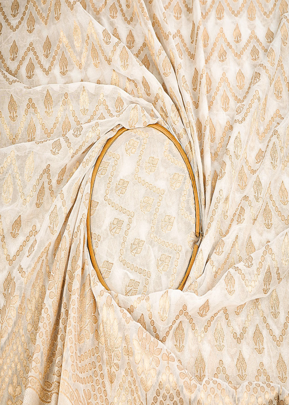 White-Dyeable-Georgette-Fabric-With-Allover-Zari-Handloom-With-One-Side-Border-22348-close-view