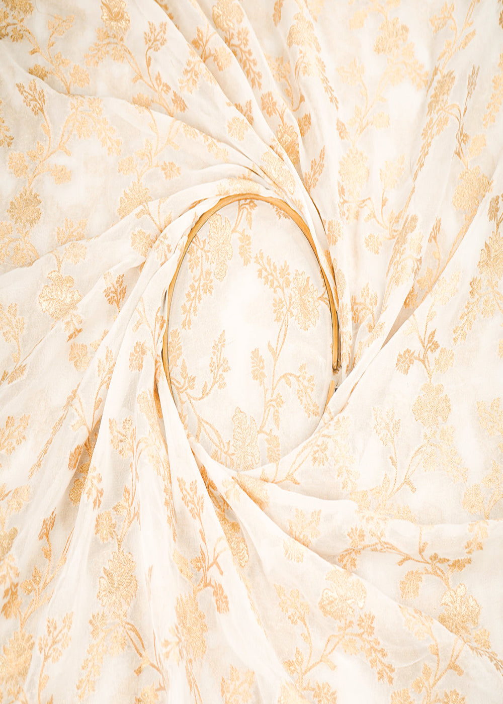 White-Dyeable-Georgette-Fabric-With-All-Over-Golden-Zari-Handloom-22350