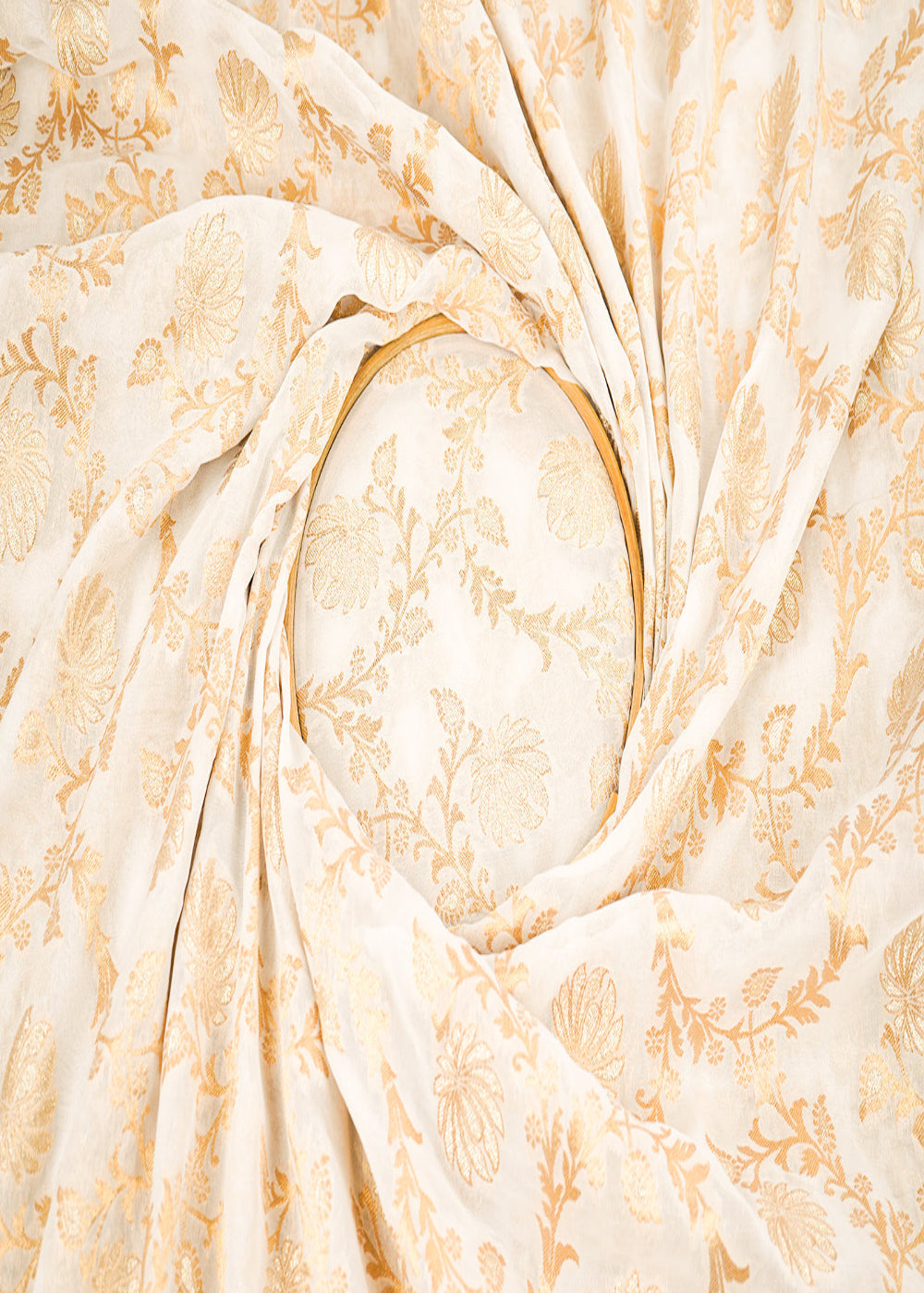 White-Dyeable-Georgette-Fabric-With-All-Over-Golden-Zari-Handloom-22353-close-view