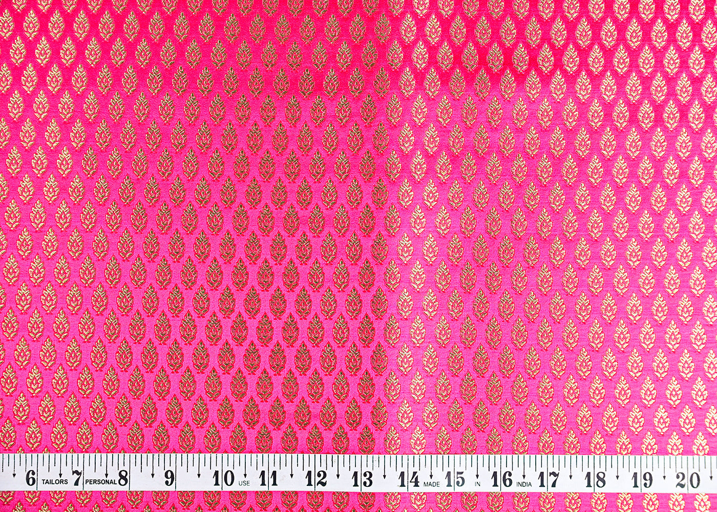 Rani-Pink-Banarasi-Brocade-Fabric-With-Allover-Golden-Zari-Handloom-22431-measurement-view