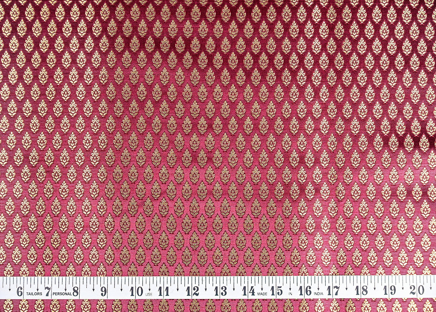 Maroon-Banarasi-Brocade-Fabric-With-Allover-Golden-Zari-Handloom-22432-measurement-view