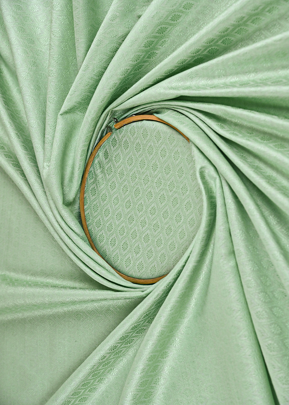 Mint-Green-Banarasi-Brocade-Fabric-With-Allover-Self-Work-22467-close-view