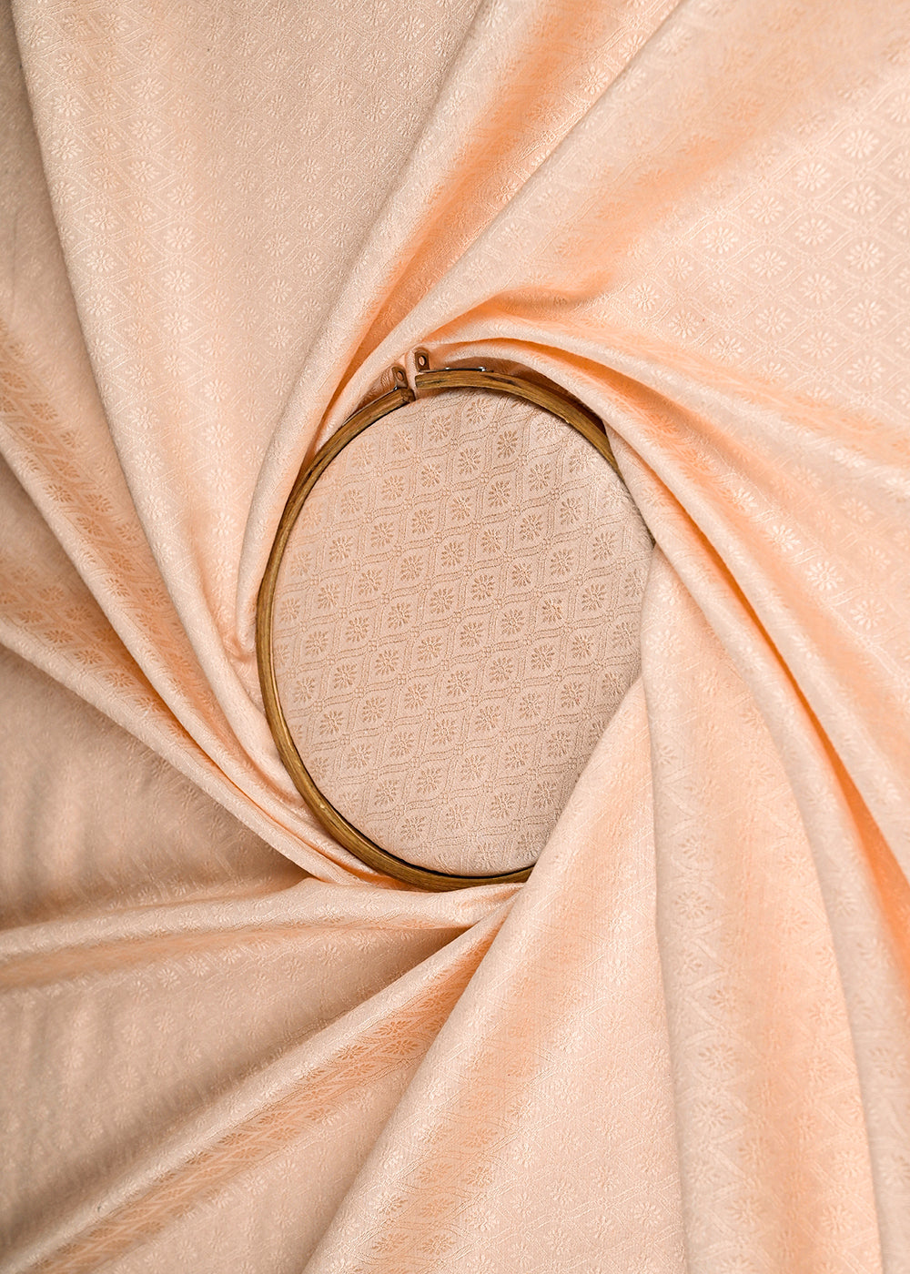 Light-Peach-Banarasi-Brocade-Fabric-With-Allover-Self-Work-22468-close-view