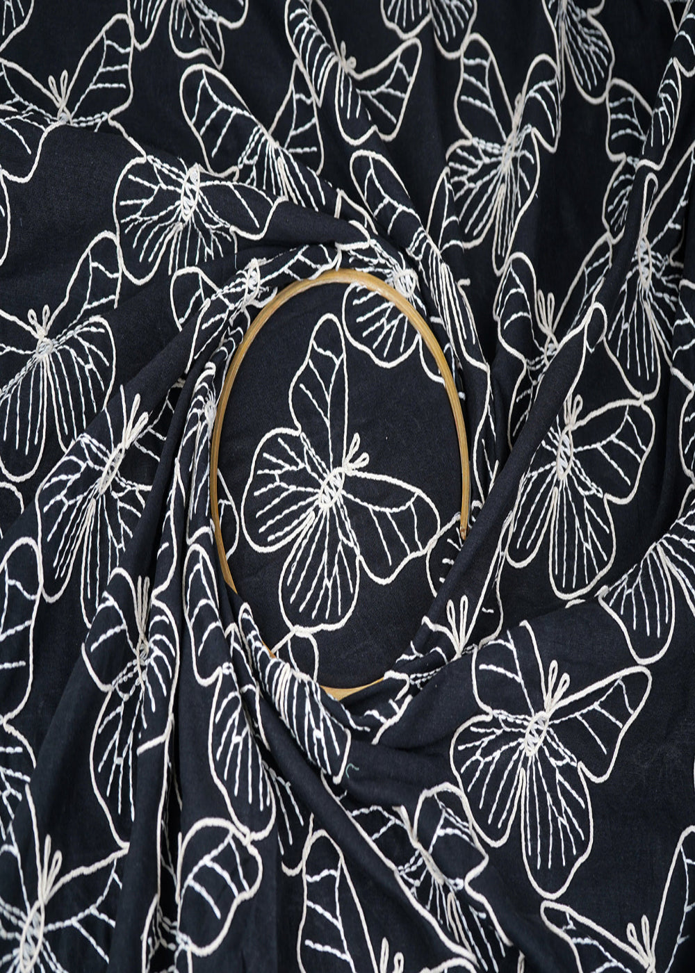 Black-Cotton-Linen-Fabric-With-Allover-Dori-And-Thread-Work-22479-close-view