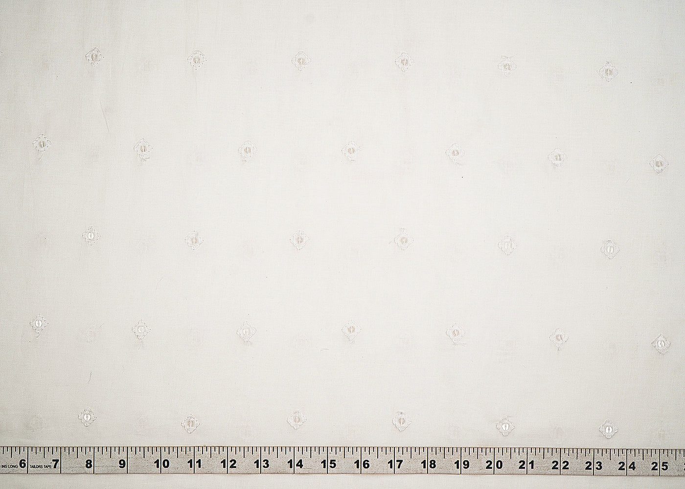 White Dyeable Cotton Fabric With Allover Zari, Sequins And Thread Work 22504