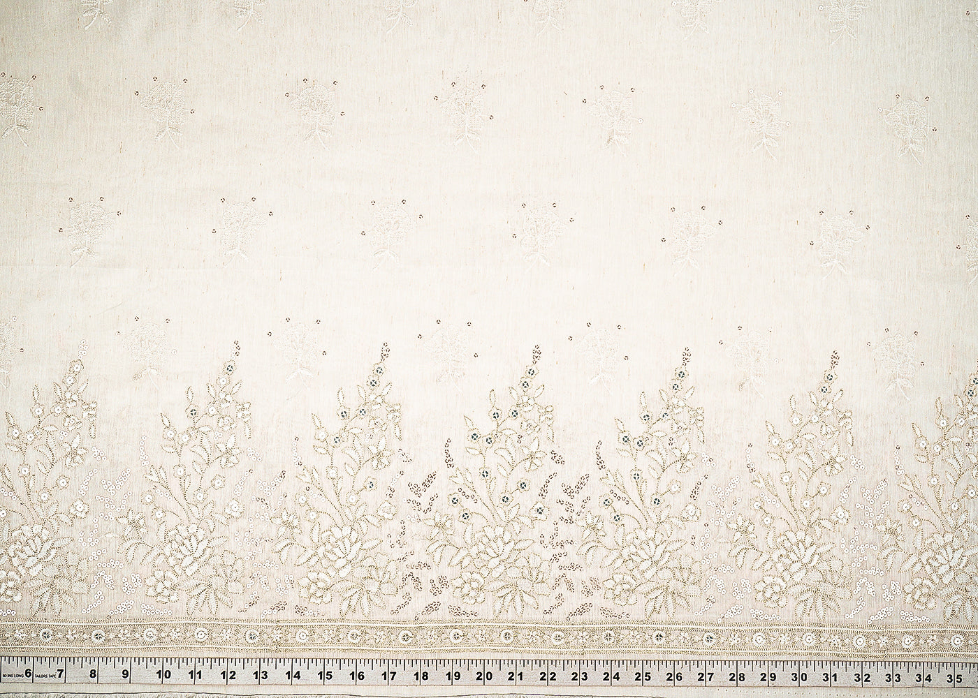 White-Dyeable-Linen-Silk-Fabric-With-Allover-Zari-Sequins-Thread-And-Faux-Mirror-Work-With-One-Side-Border-22507-measurement-view