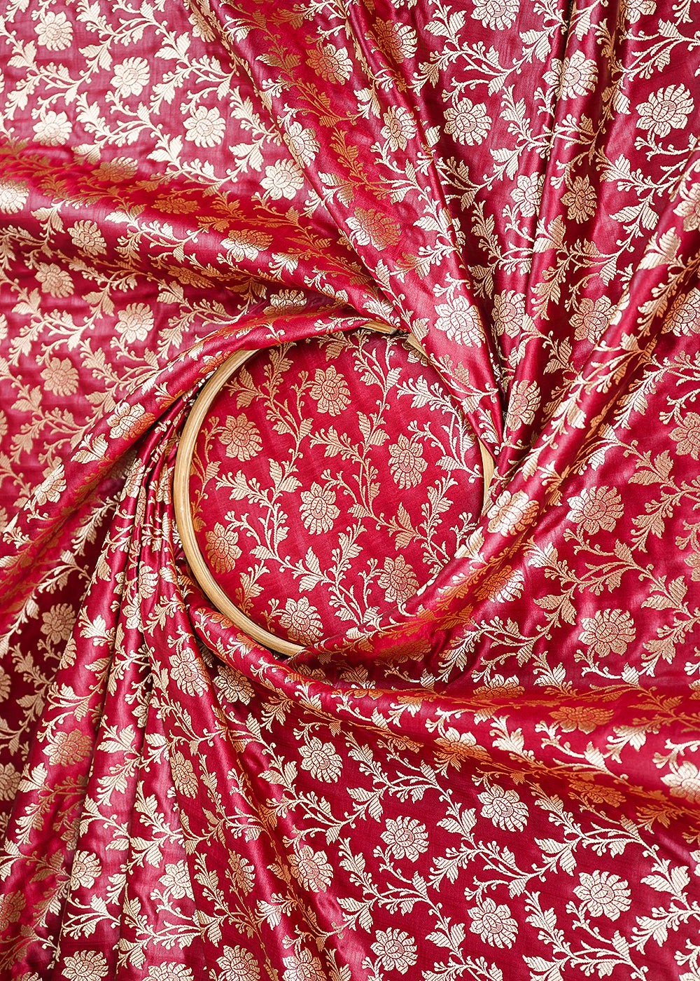 Maroon-Banarasi-Brocade-Fabric-With-All-Over-Golden-Zari-Handloom-22544-close-view