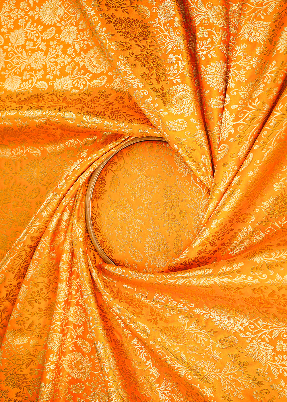 Mustard-Banarasi-Brocade-Fabric-With-All-Over-Golden-Zari-Handloom-22559-close-view