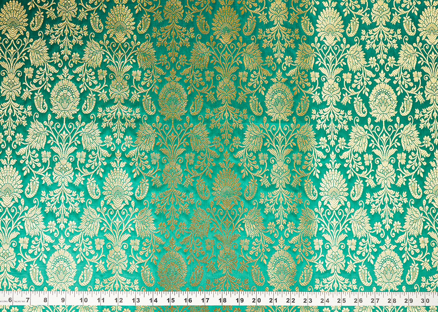 Rama-Green-Banarasi-Brocade-Fabric-With-All-Over-Golden-Zari-Handloom-22562-measurement-view