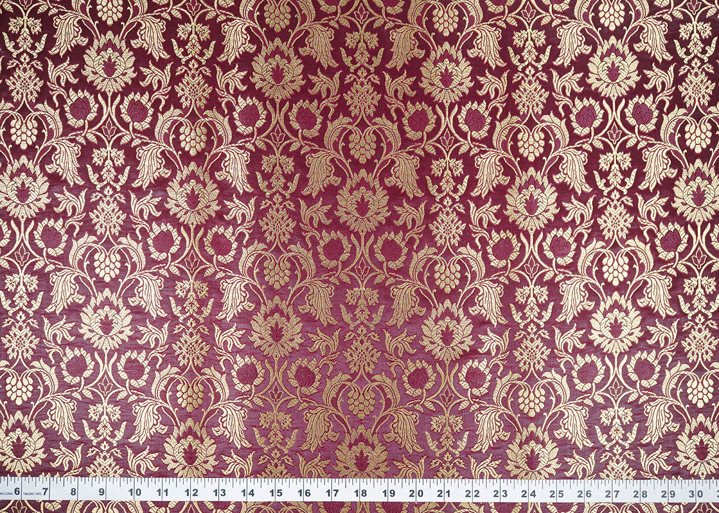 Wine-Banarasi-Brocade-Fabric-With-All-Over-Zari-Handloom-22572-measurement-view