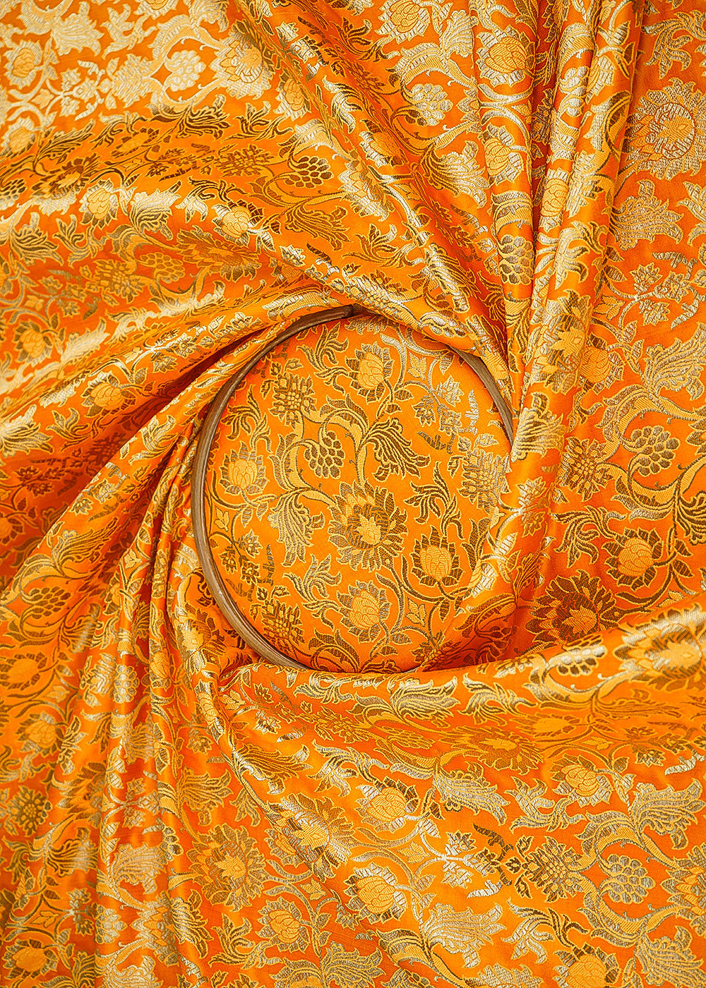 Mustard-Banarasi-Brocade-Fabric-With-All-Over-Zari-Handloom-22573-close-view
