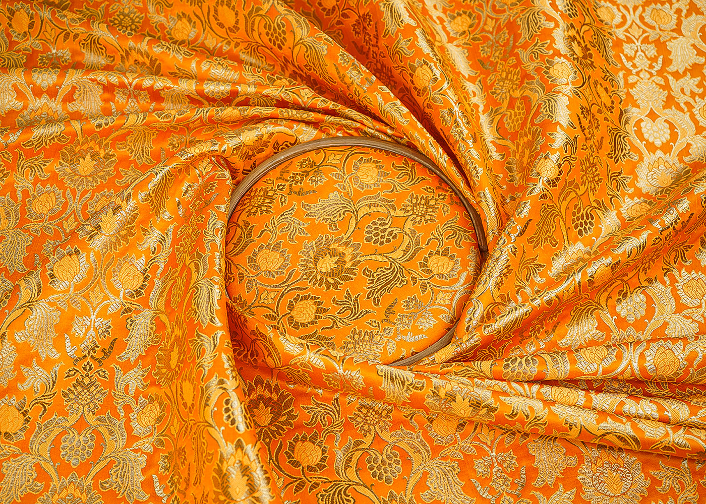 Mustard-Banarasi-Brocade-Fabric-With-All-Over-Zari-Handloom-22573-close-view