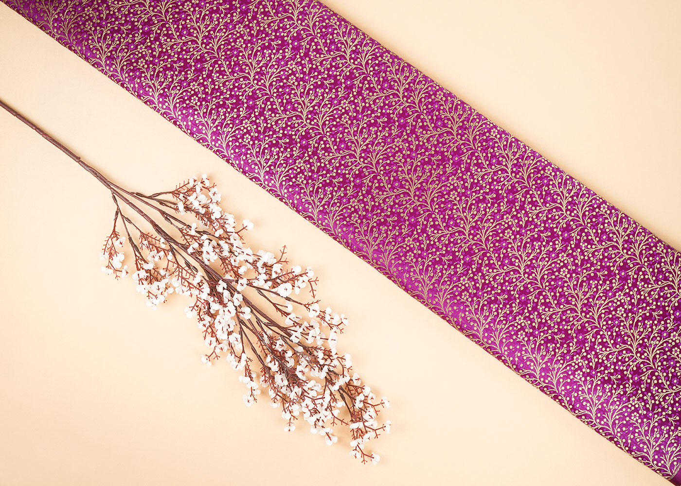 Purple-Banarasi-Brocade-Fabric-With-All-Over-Zari-Handloom-22579