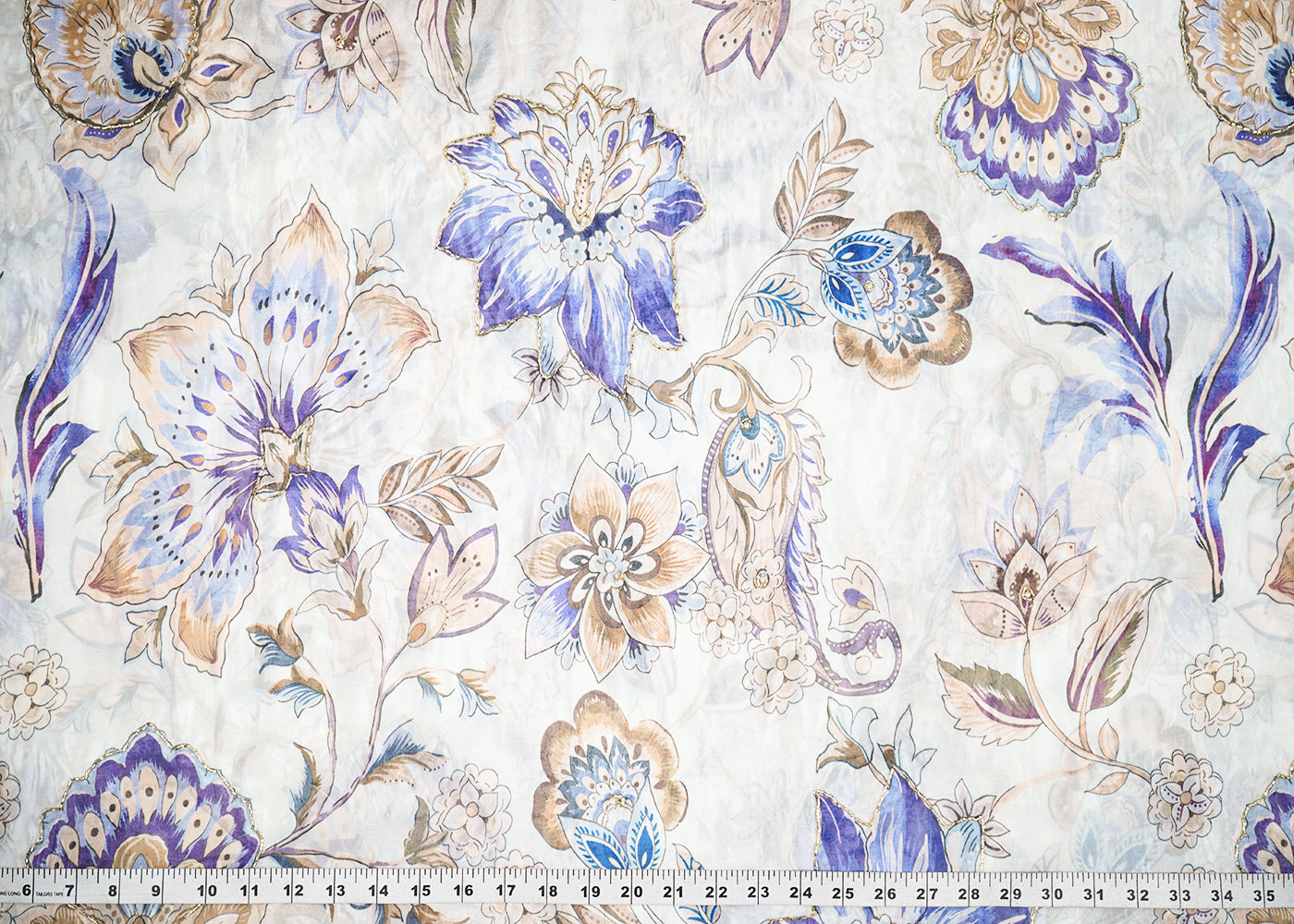 Off-White-Organza-Fabric-With-All-Over-Floral-Print-Bead-And-Katdana-Work-22606-measurement-view