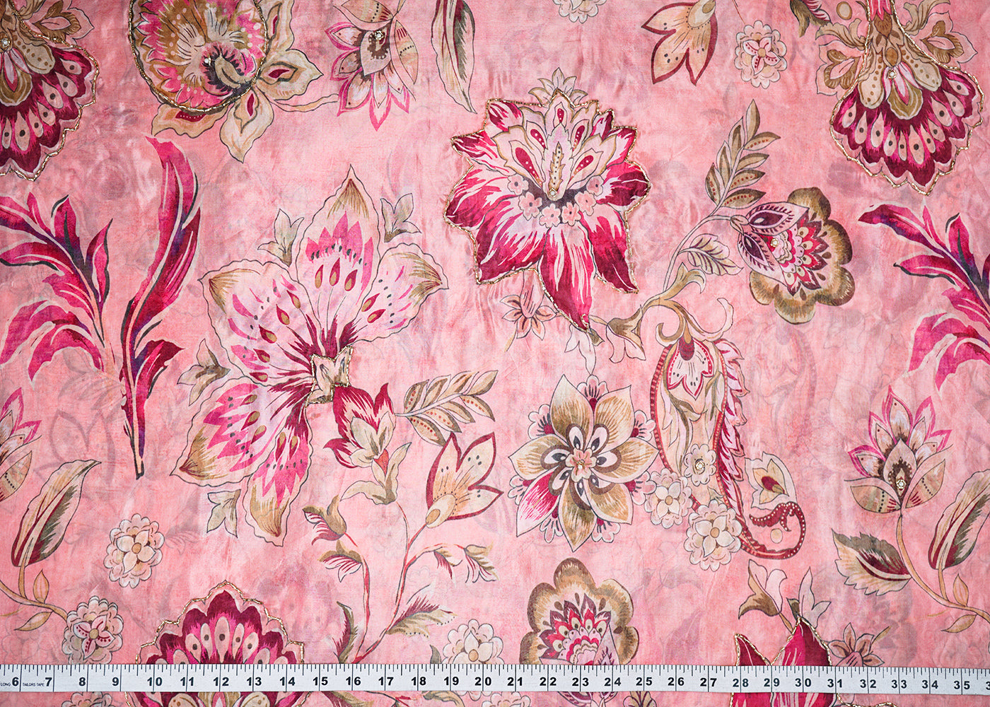 Light-Pink-Organza-Fabric-With-All-Over-Floral-Print-Bead-And-Katdana-Work-22609-measurement-view