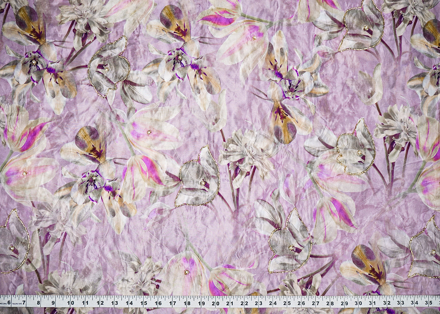 Lavender-Organza-Fabric-With-All-Over-Floral-Print-Bead-And-Katdana-Work-22611-measurement-view