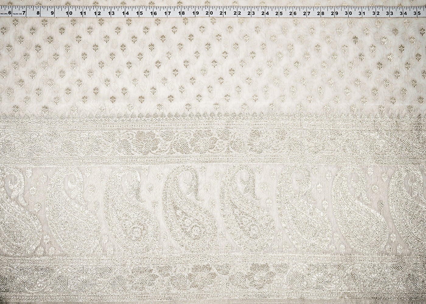 White-Dyeable-Chanderi-Fabric-With-All-Over-Zari-Handloom-With-One-Side-Border-22633-measurement-view
