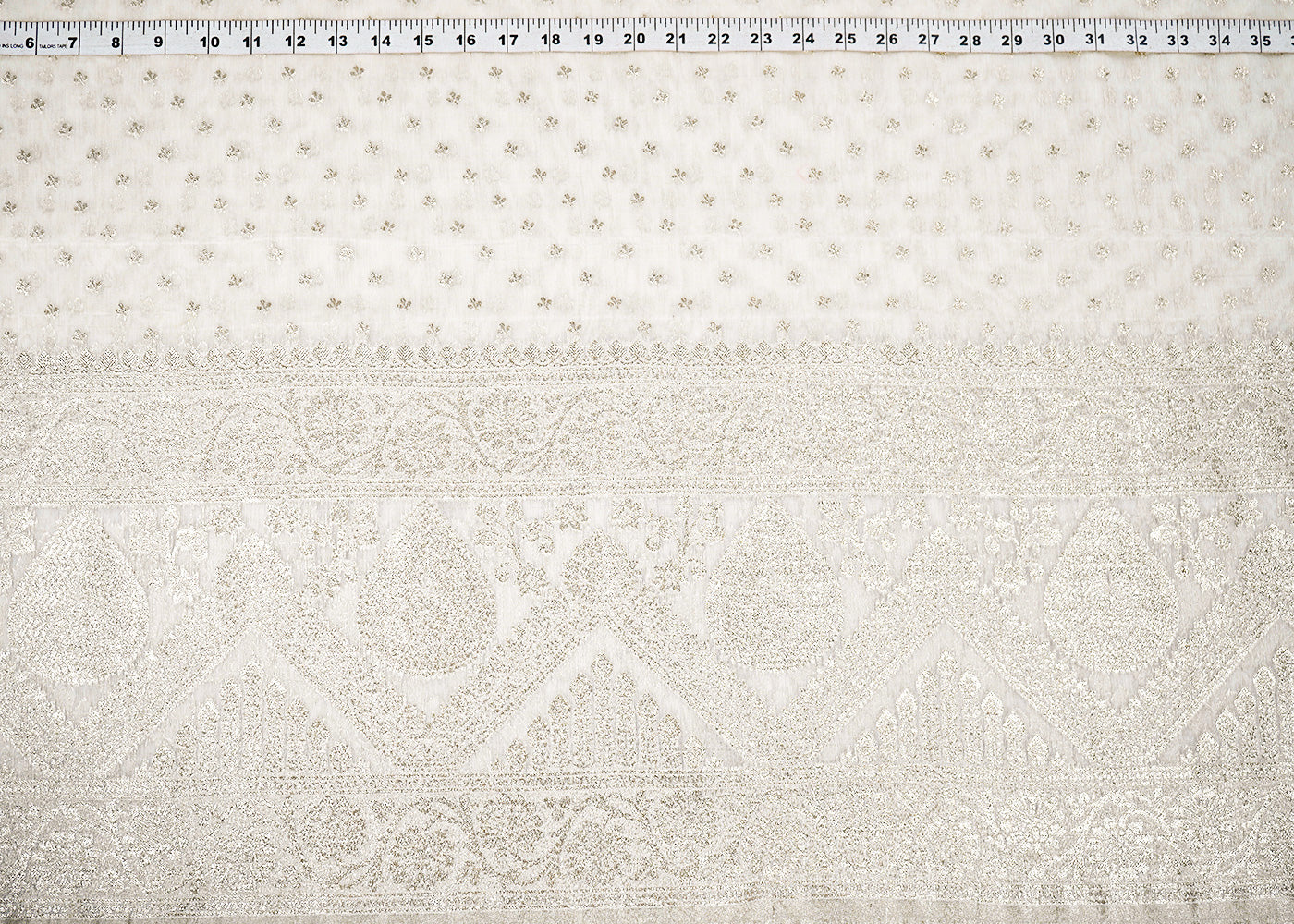White-Dyeable-Chanderi-Fabric-With-All-Over-Zari-Handloom-With-One-Side-Border-22634-measurement-view