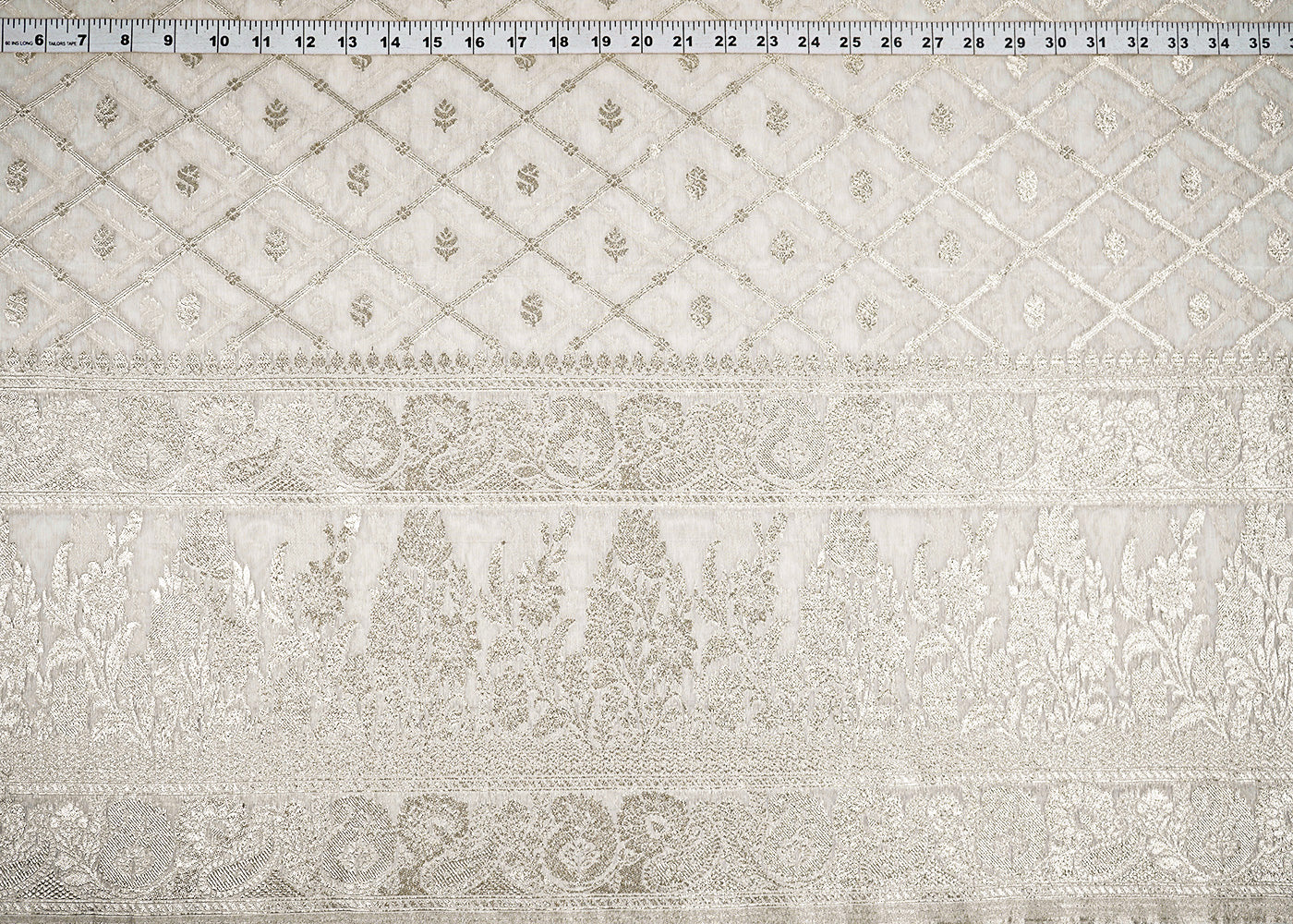 White-Dyeable-Chanderi-Fabric-With-All-Over-Zari-Handloom-With-One-Side-Border-22635-measurement-view