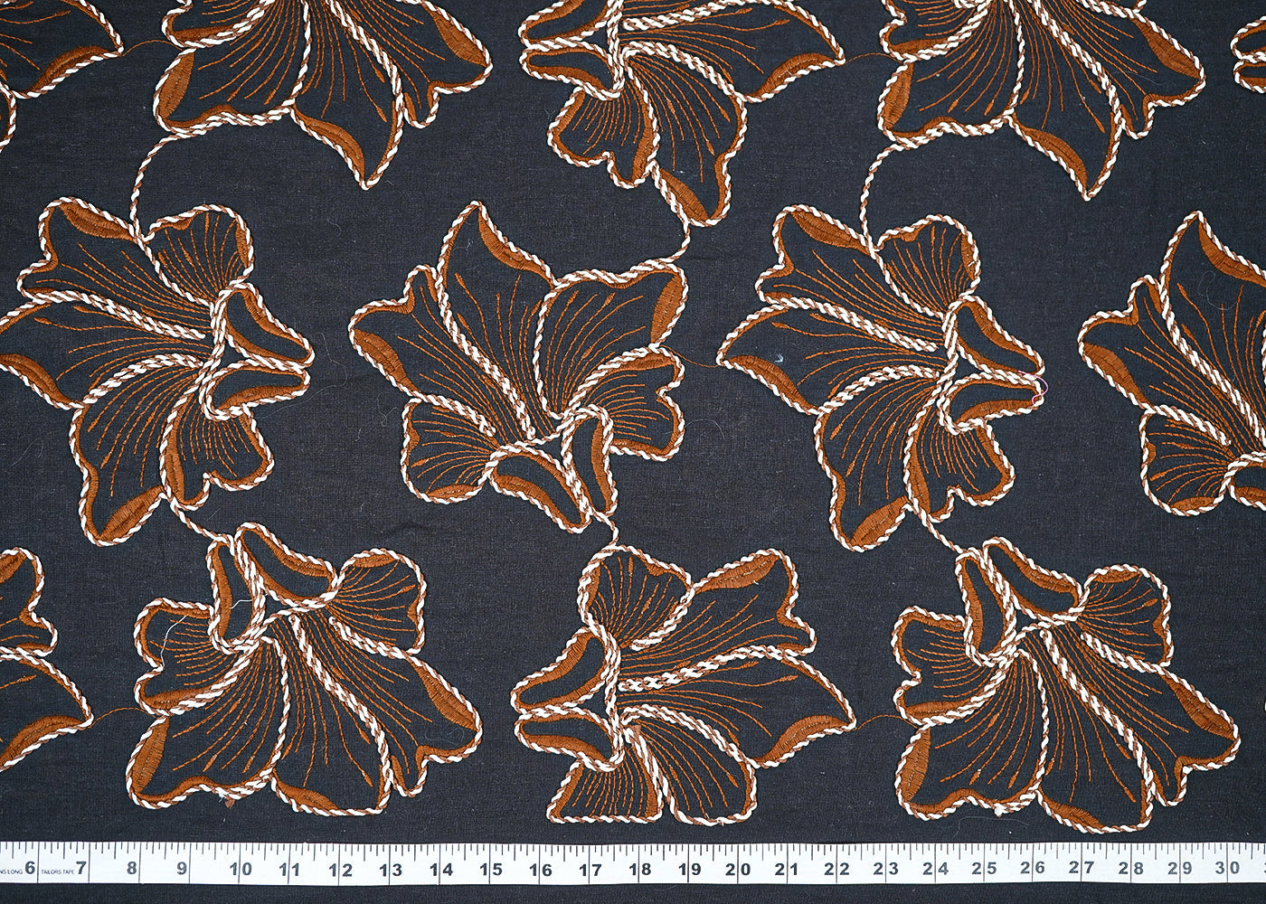 Black-Flex-Cotton-Fabric-With-All-Over-Brown-Thread-And-Dori-Work-22652-measurement-view