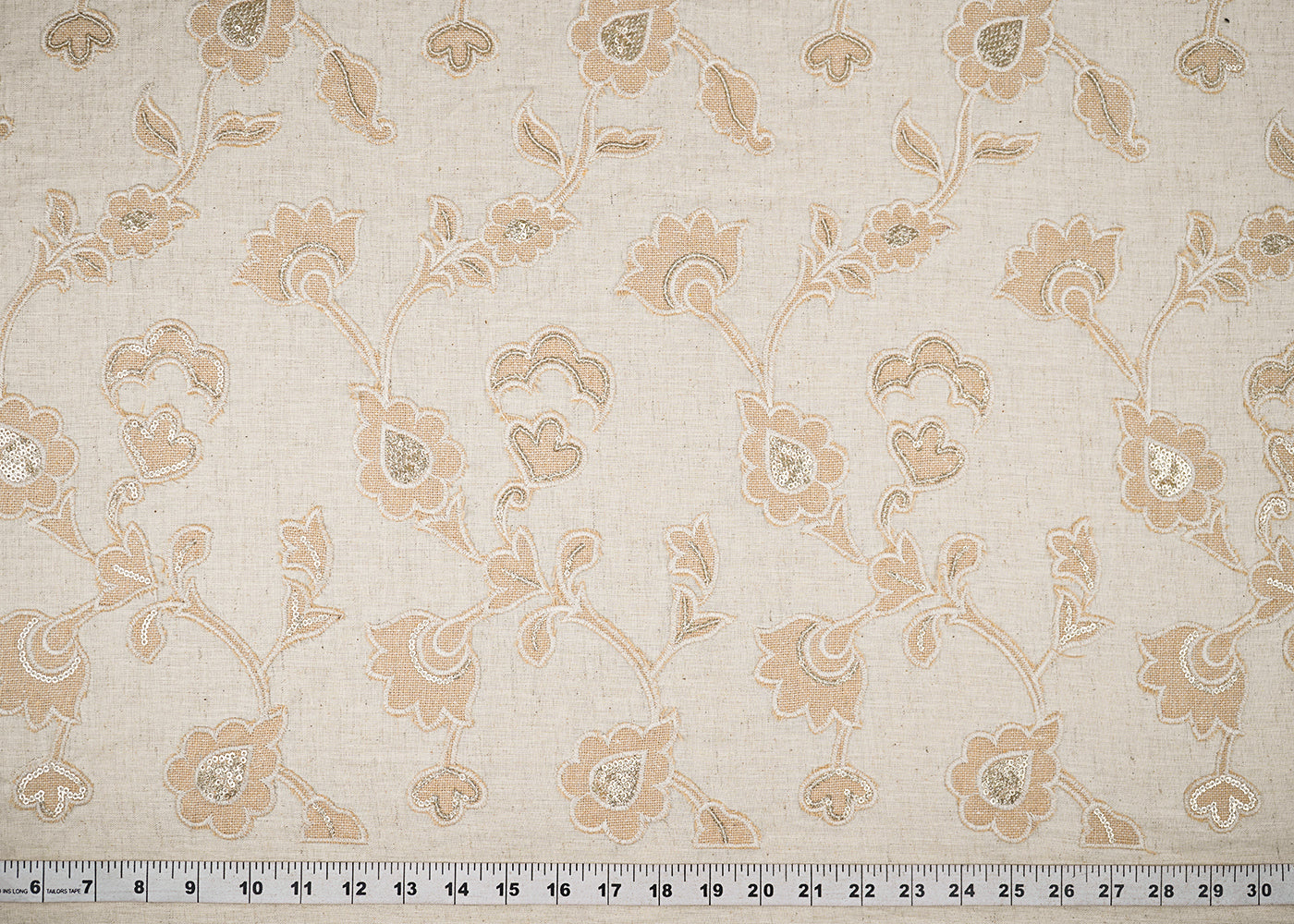 Ivory-Dyeable-Khadi-Cotton-Fabric-With-All-Over-Sequins-Thread-And-Patch-Work-22658-measurement-view