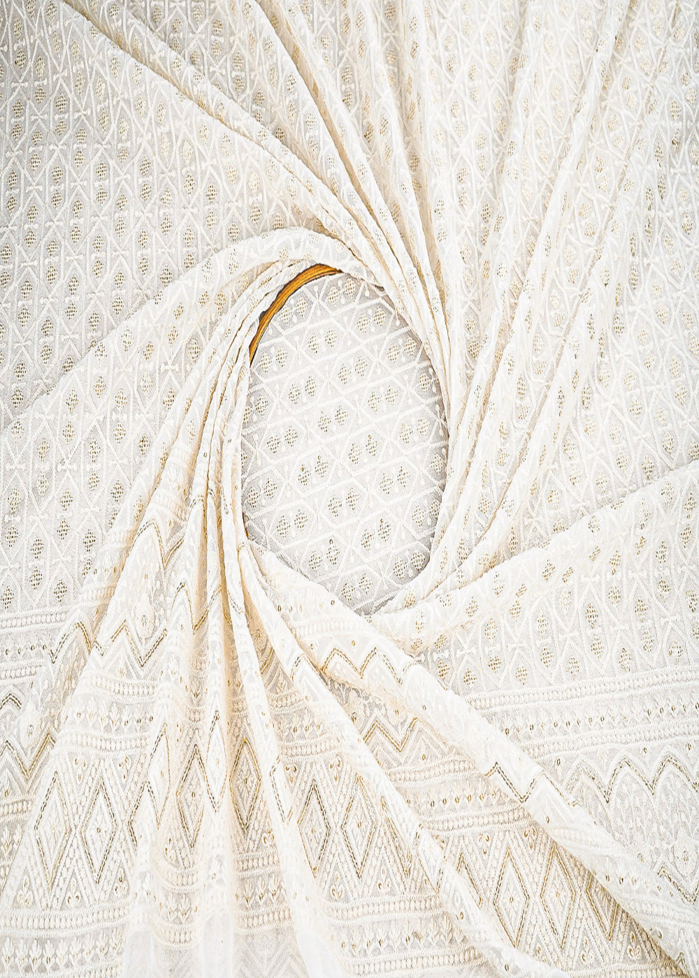 White-Dyeable-Georgette-Fabric-With-All-Over-Thread-And-Sequins-Work-With-One-Side-Border-22676-close-view