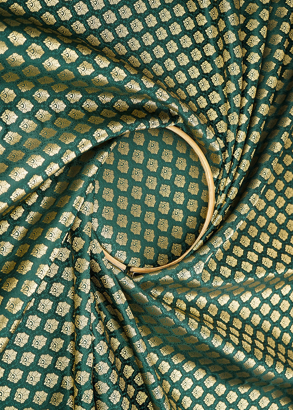 Bottle-Green-Banarasi-Brocades-Fabric-With-All-Over-Zari-Handloom-22714-close-view