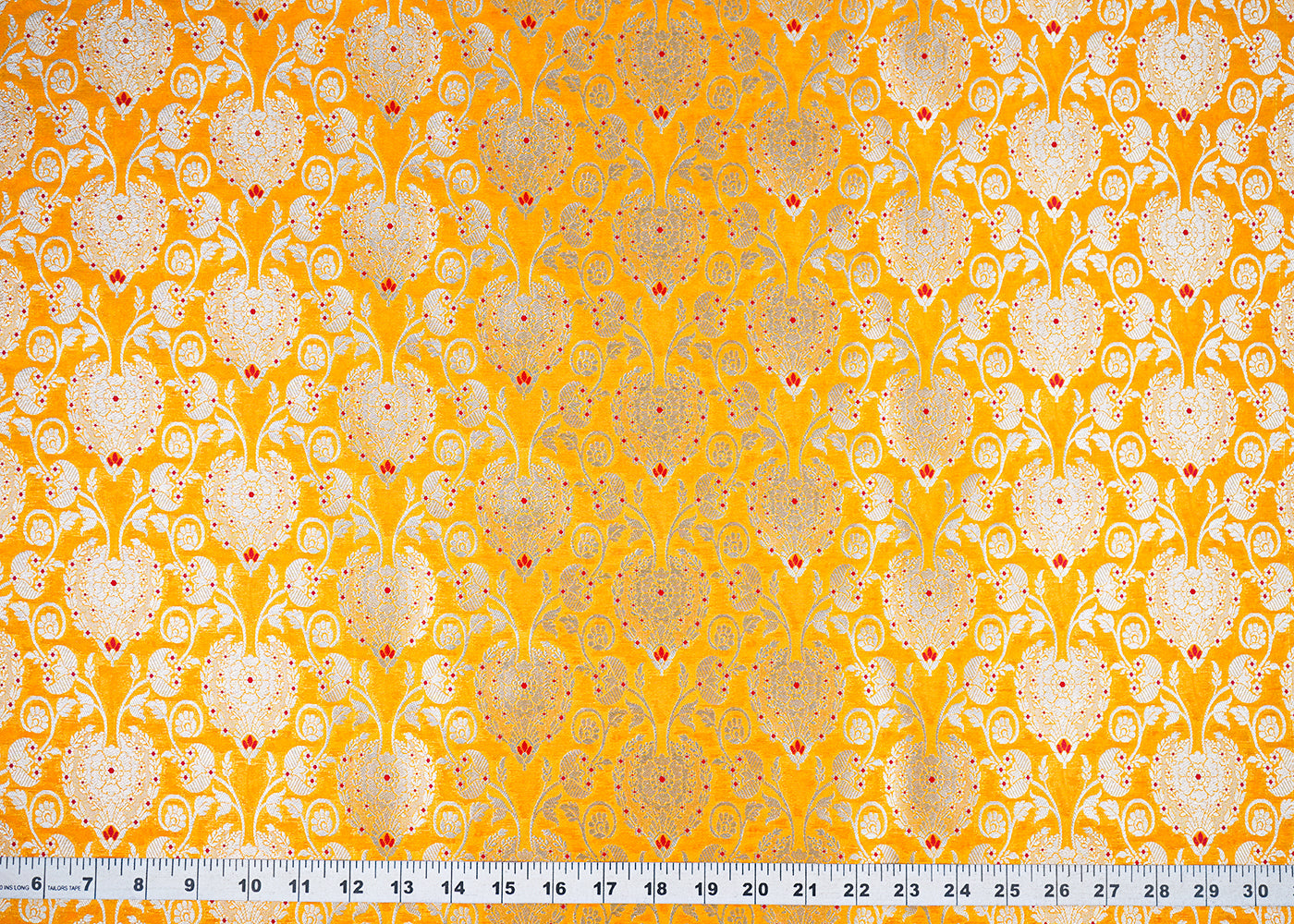 Mustard-Banarasi-Brocade-Fabric-With-All-Over-Golden-Zari-Handloom-22719-measurement-view