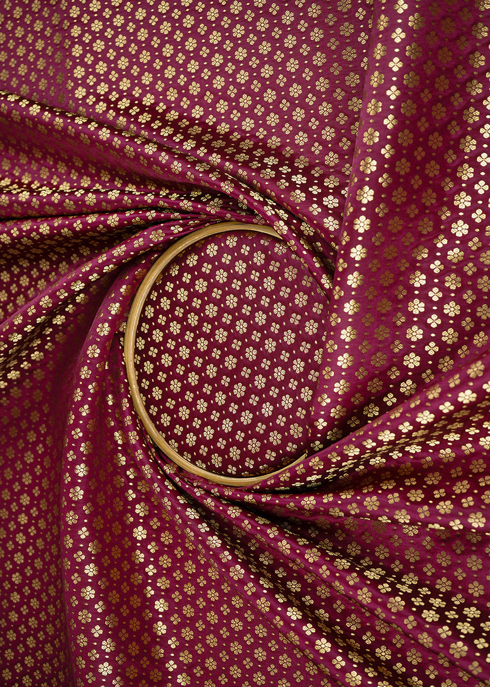 Maroon-Banarasi-Brocade-Fabric-With-All-Over-Golden-Zari-Handloom-22725-close-view