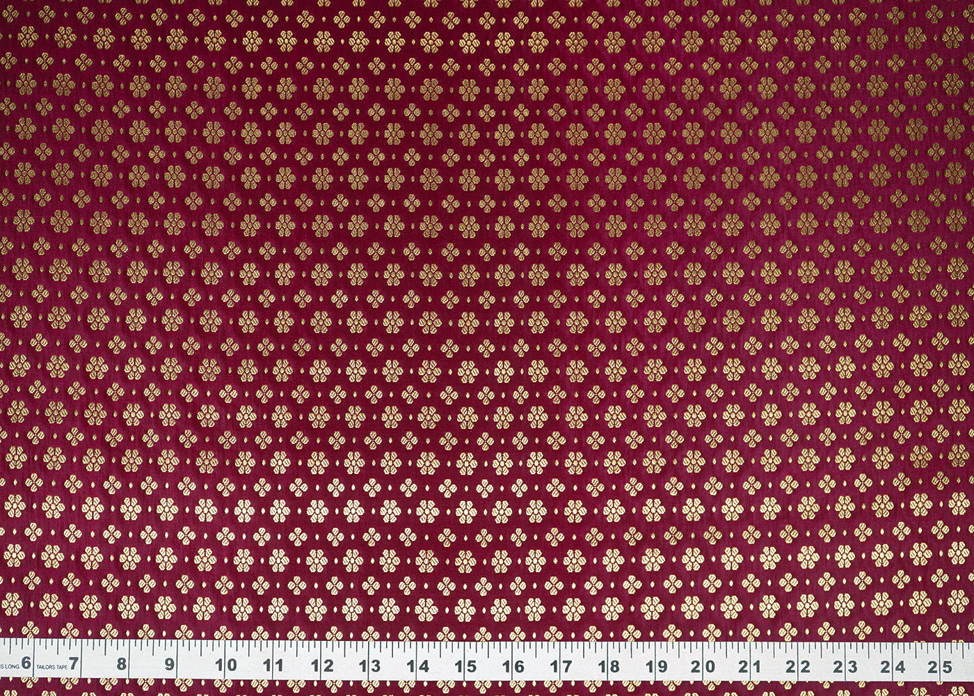 Maroon-Banarasi-Brocade-Fabric-With-All-Over-Golden-Zari-Handloom-22725-measurement-view