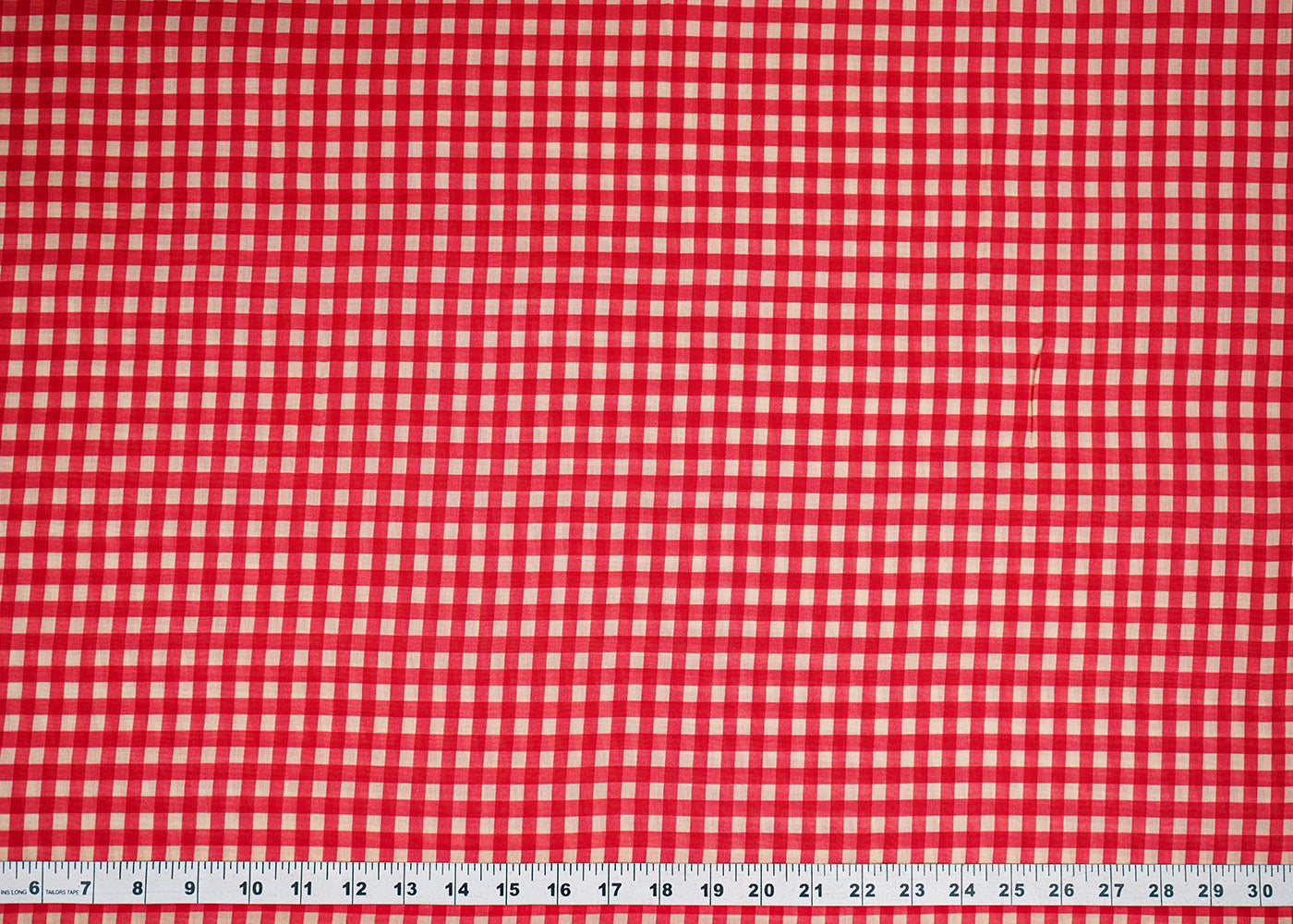 Red Cotton Fabric With All Over Check Print 22749
