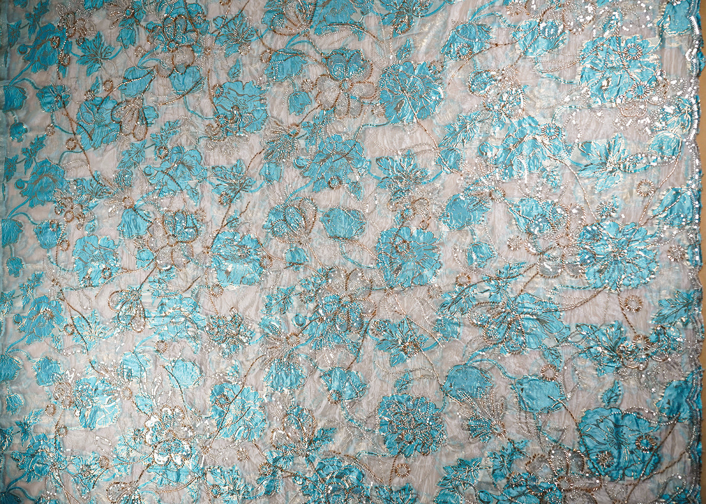 White-Organza-Fabric-With-All-Over-Katdana-Bead-And-Sequins-Work-&-Blue-Foil-Work-Flowers-22751-measurement-view