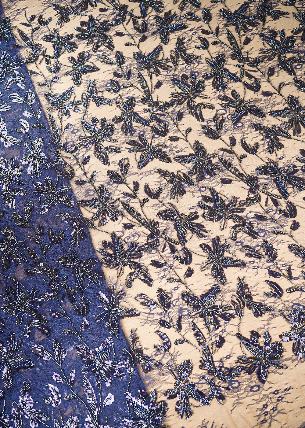 Navy-Blue-Sandline-Lace-Fabric-with-All-Over-Floral-Pattern-&-Sequins-Katdana-Work-22762-fabric-view