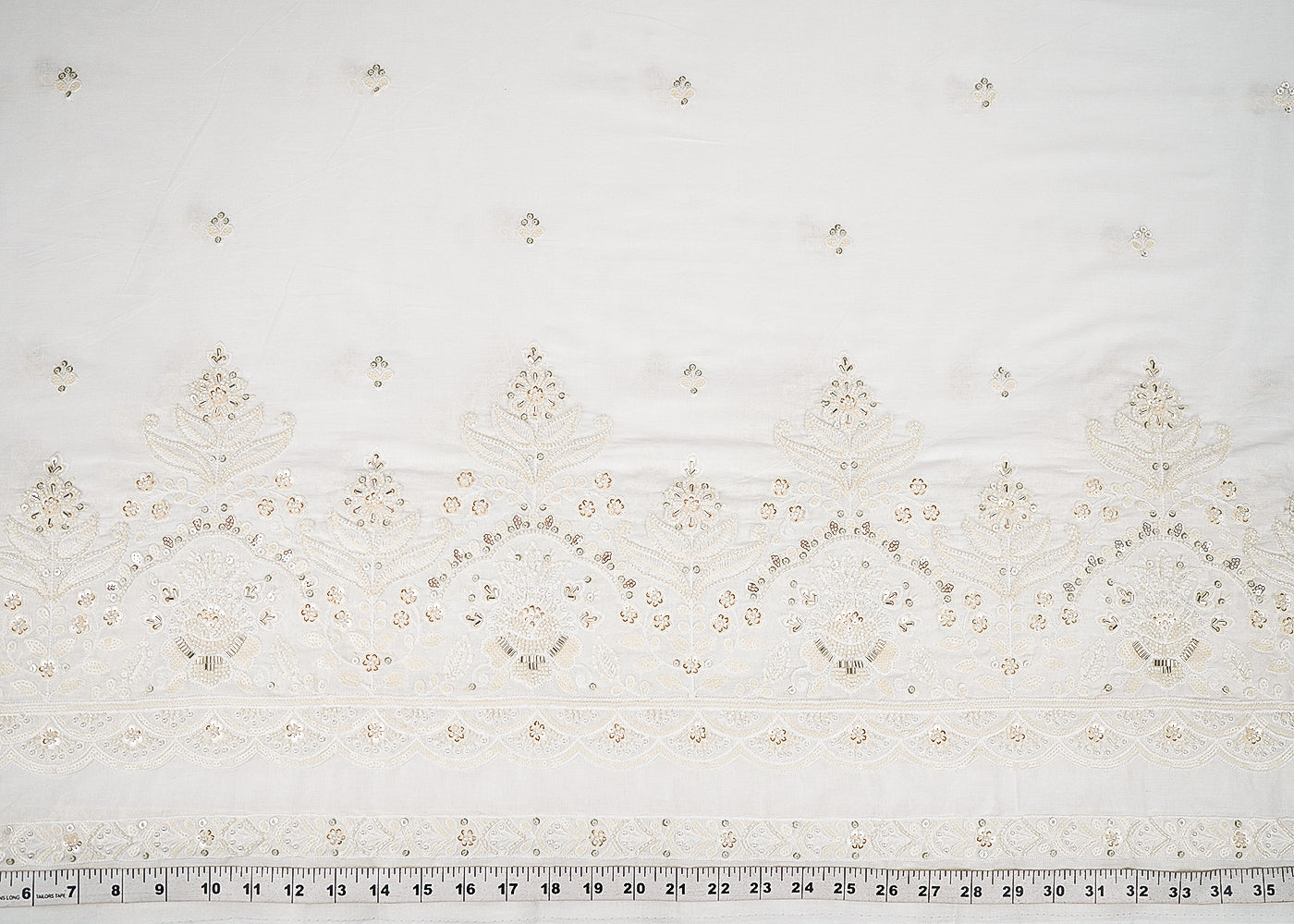 White-Dyeable-Cotton-Fabric-With-All-Over-Buti-Of-Thread-Sequins-And-Katdana-Work-With-Scalloped-Border-22771-measurement-view
