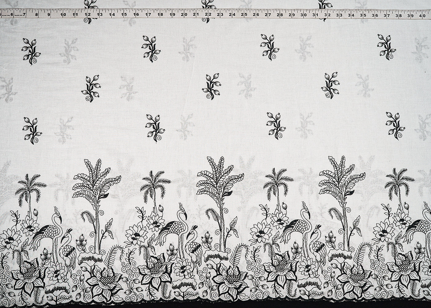 White-Dyeable-Cambric-Cotton-Fabric-With-All-Over-Black-Thread-Work-And-Scalloped-Border-22780-measurement-view