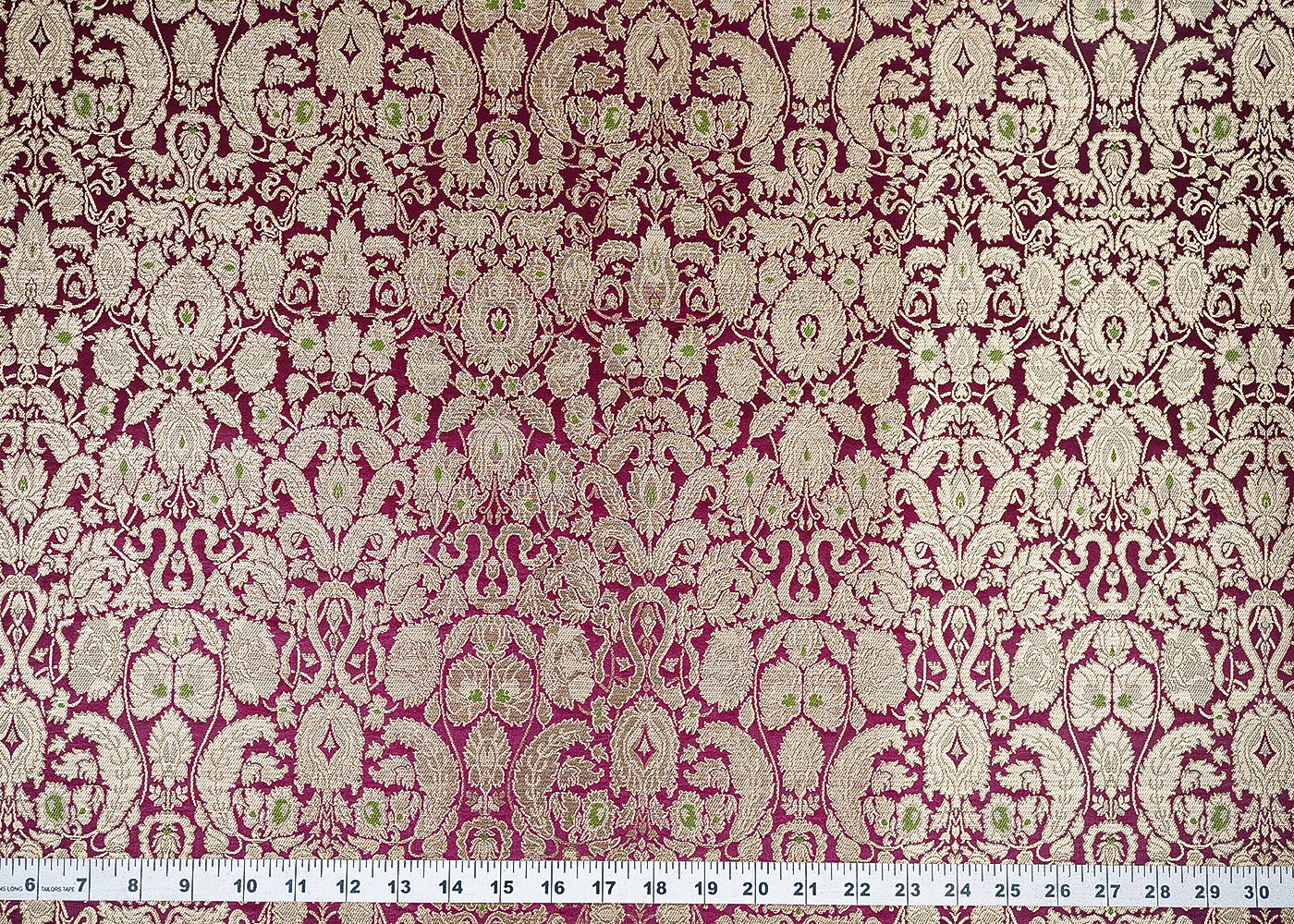 wine-banarasi-brocade-fabric-with-all-over-golden-zari-handloom-22793-measurement-view