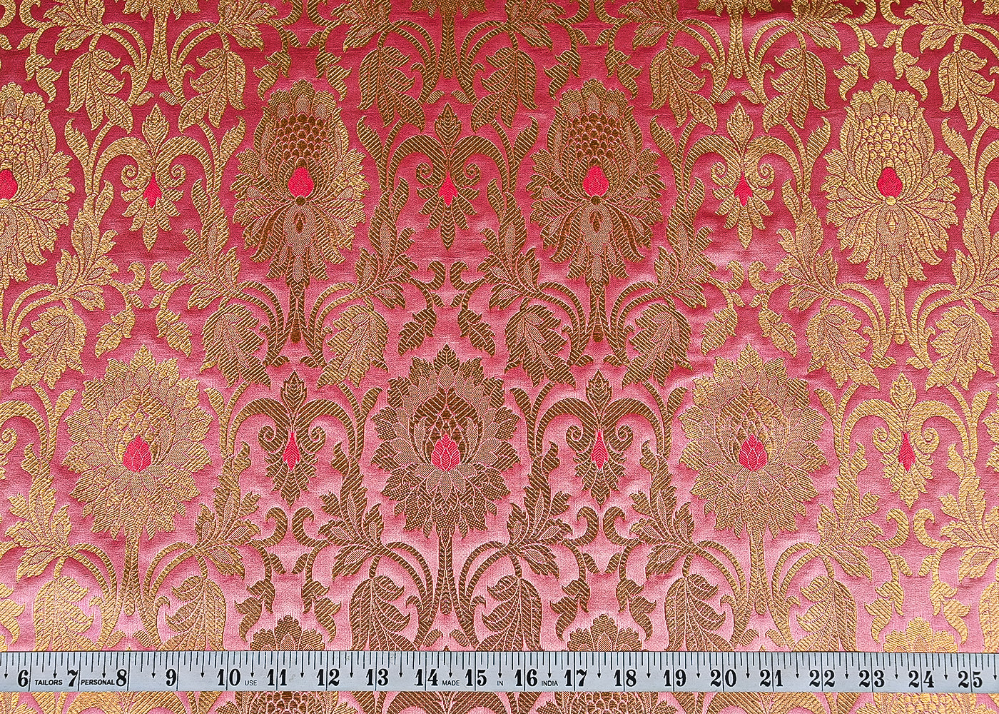 Light-Pink-Banarasi-Brocade-Fabric-With-All-Over-Golden-Zari-Handloom-22825-measurement-view