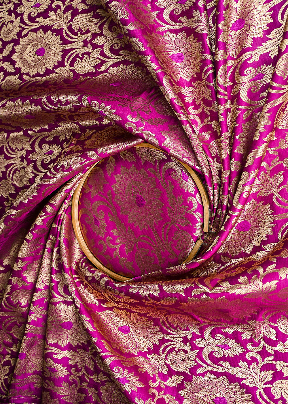 Purple-Banarasi-Brocade-Fabric-With-All-Over-Golden-Zari-Handloom-22829-close-view