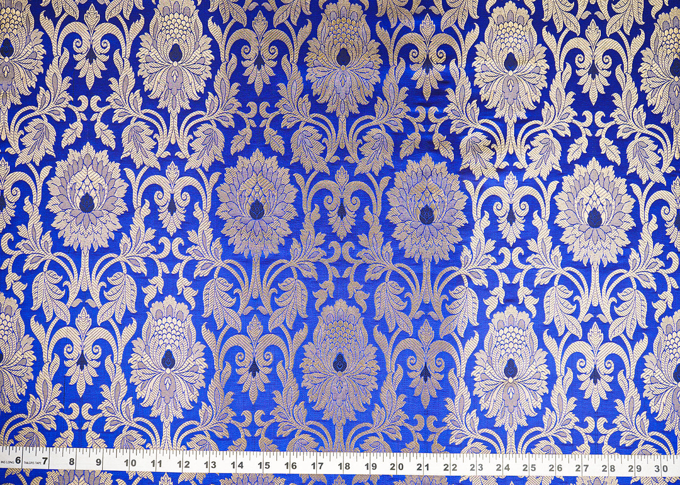 Royal-Blue-Banarasi-Brocade-Fabric-With-All-Over-Golden-Zari-Handloom-22832-measurement-view