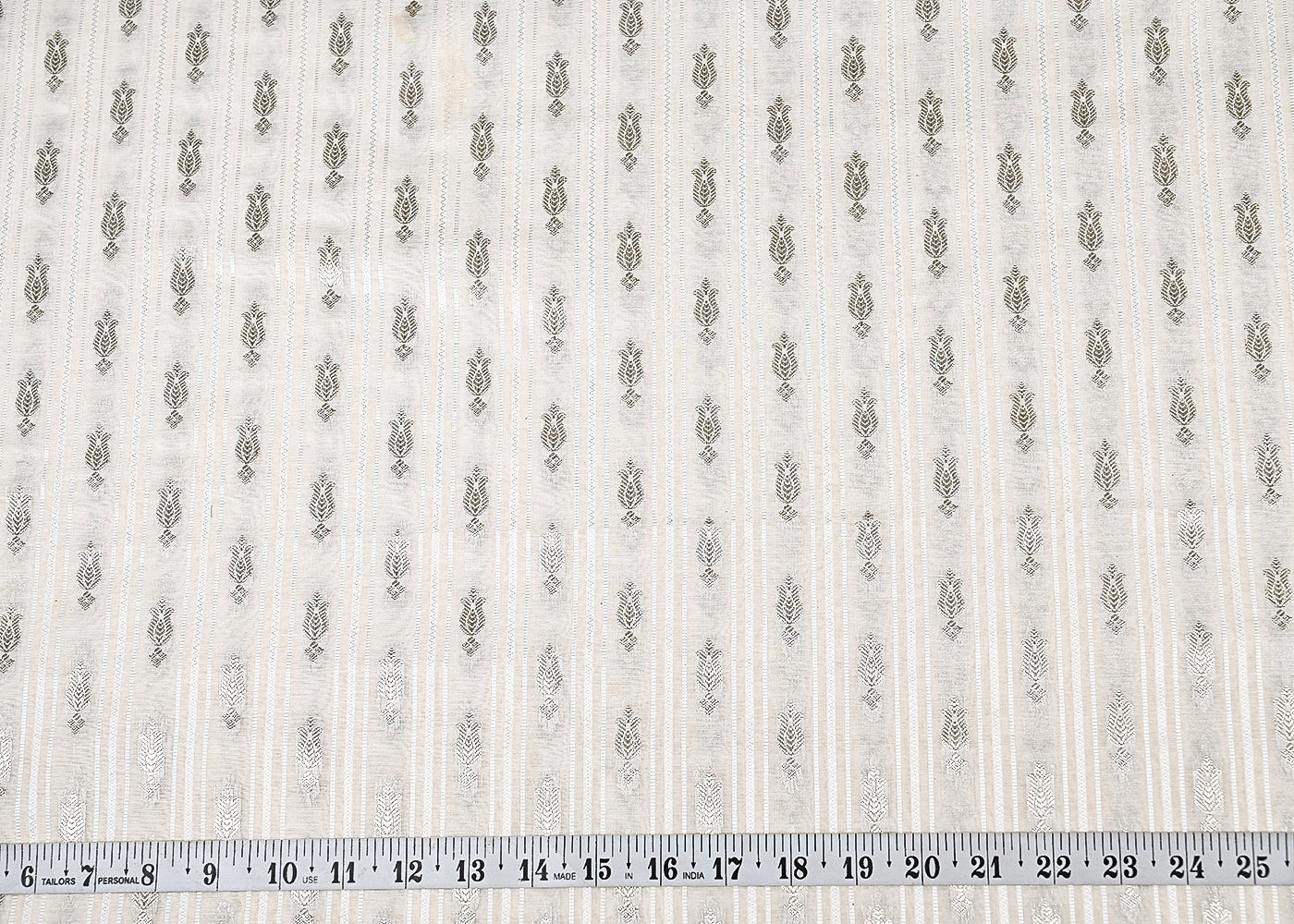 White-Dyeable-Chanderi-Fabric-With-All-Over-Dull-Gold-Zari-Handloom-22846-measurement-view