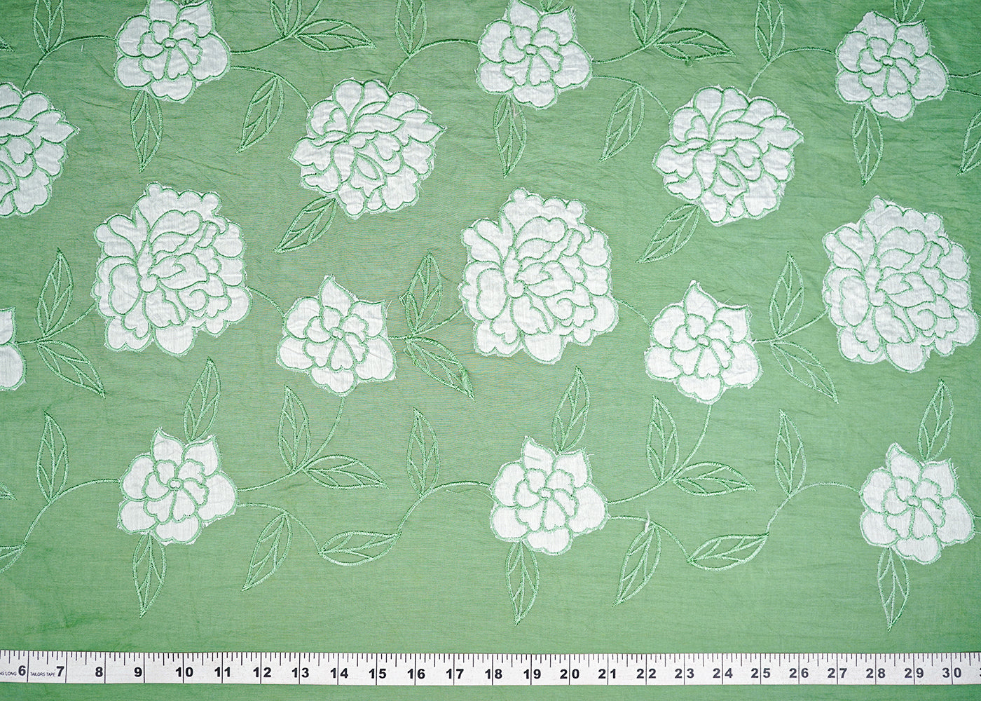 Green-Cotton-Fabric-With-All-Over-Thread-And-Patch-Work-22865-measurement-view