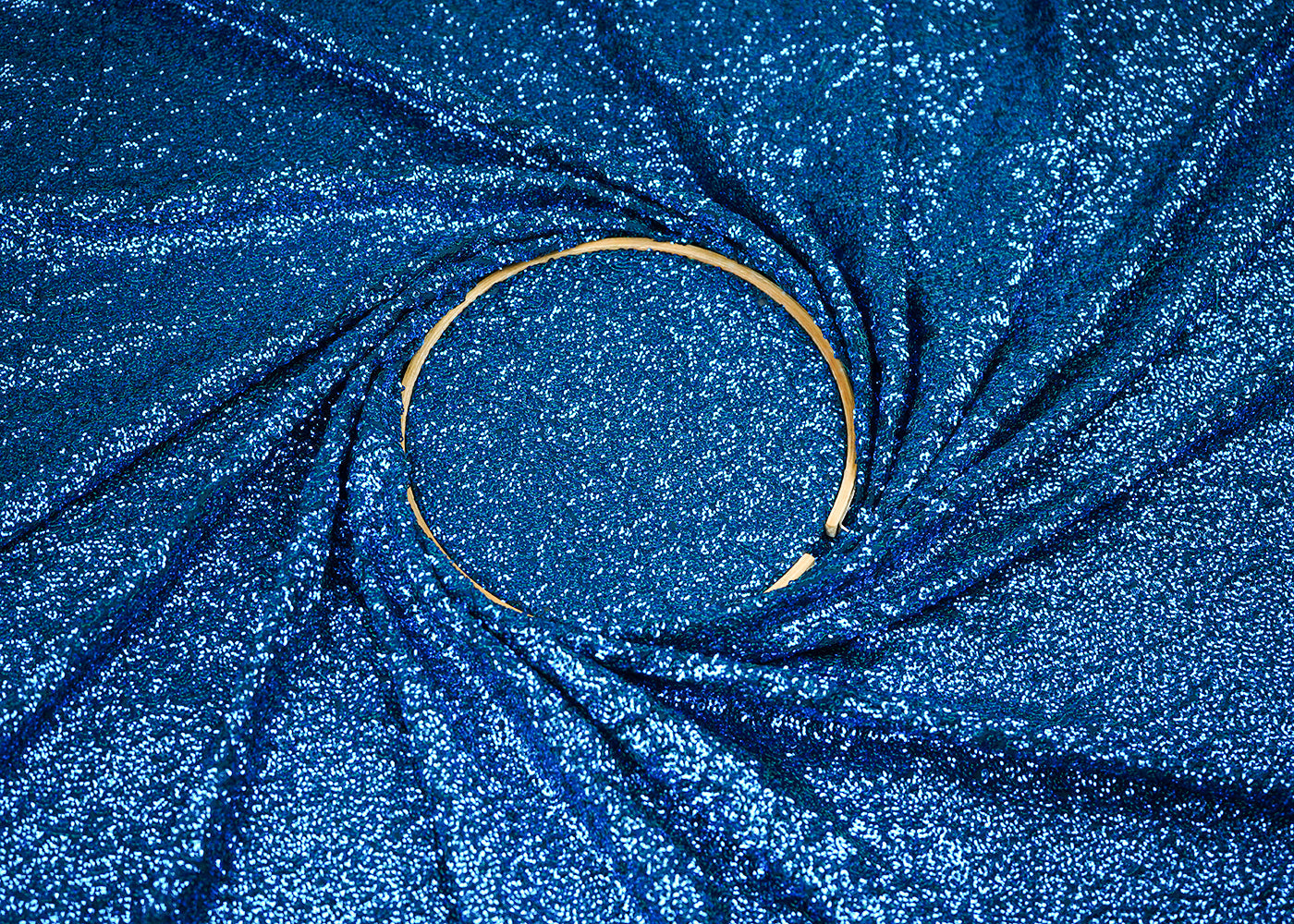 Teal Blue Georgette Fabric With All Over Sequins Work 22873