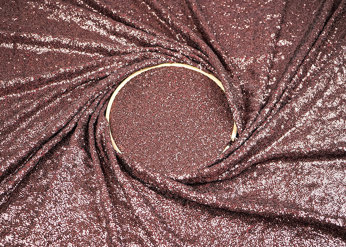 Dark Brown Georgette Fabric With All Over Sequins Work 22879