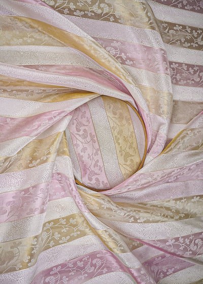 Pink Organza Fabric With All Over Zari Handloom 22882