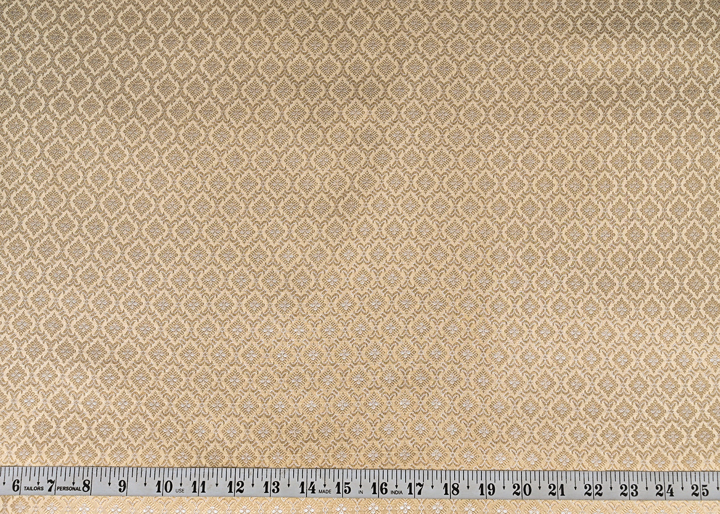 Cream-Banarasi-Brocade-Fabric-With-All-Over-Silver-And-Golden-Zari-Handloom-22934-measurement-view