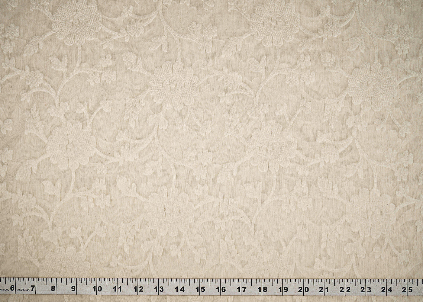 Off White Dyeable Chanderi Fabric With All Over Thread Handloom 22973