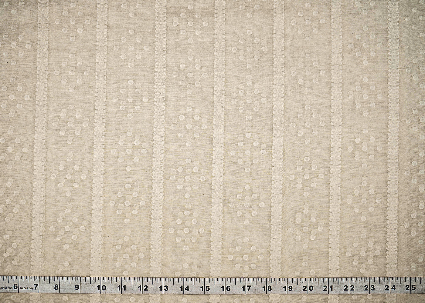 Off White Dyeable Chanderi Fabric With All Over Thread Handloom 22976