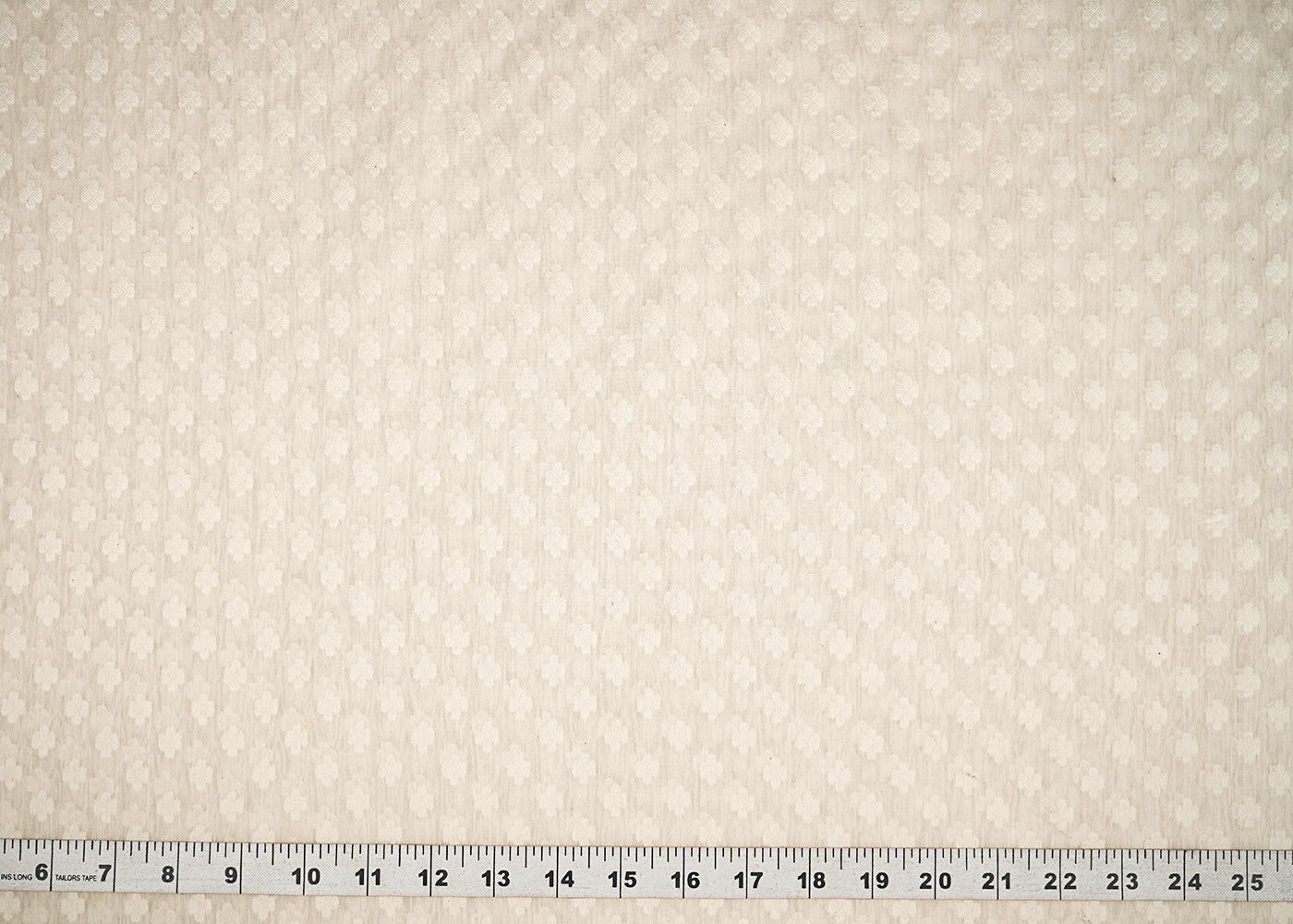 Off White Dyeable Chanderi Fabric With All Over Thread Handloom 22980