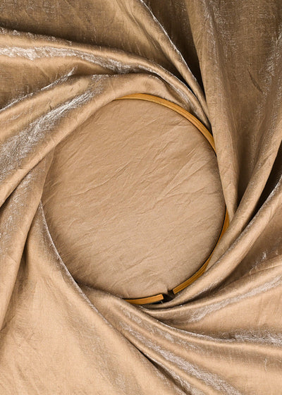 Almond Brown Colored Diamond Silk Fabric 22989(109)
