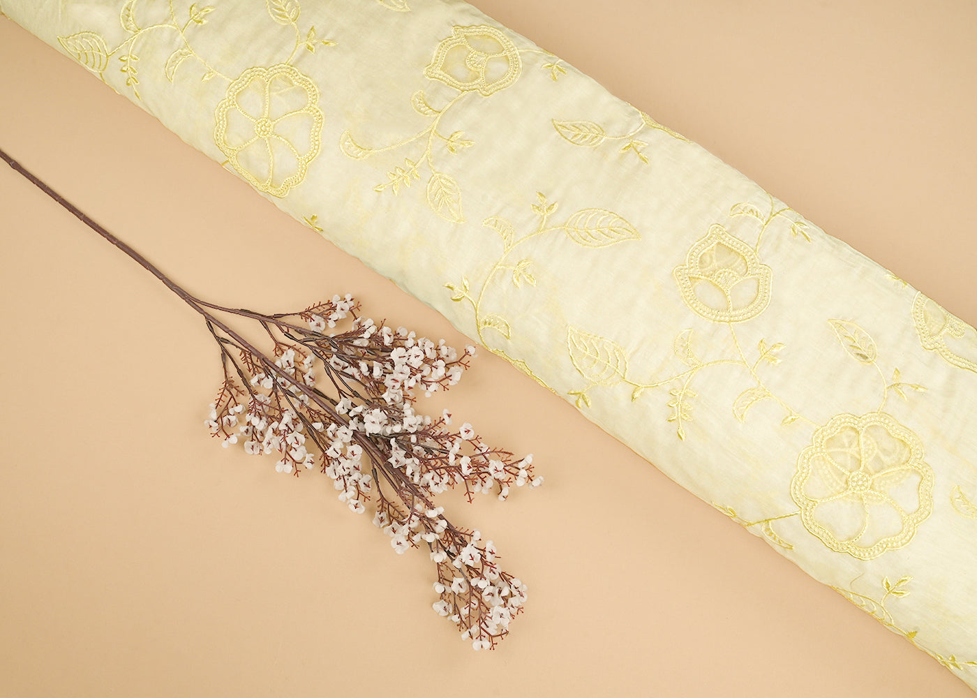 Pastel-Yellow-Chanderi-Fabric-With-All-Over-Thread-Work-And-Organza-Cutwork-22995